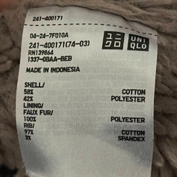 Uniqlo Women’s Light Olive Green Sherpa-Lined Full Zip Hoodie – Size XS - Picture 7 of 7